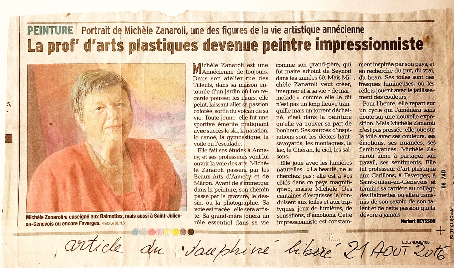 Article presse Michèle Zanaroli